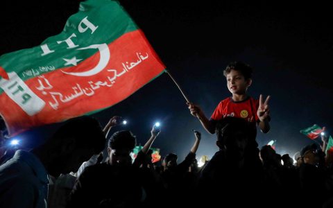 a child waves a pti flag and gestures during a rally in support of former prime minister imran khan in islamabad on april 10 reuters