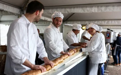 French bakers make world's longest baguette, beating Italy